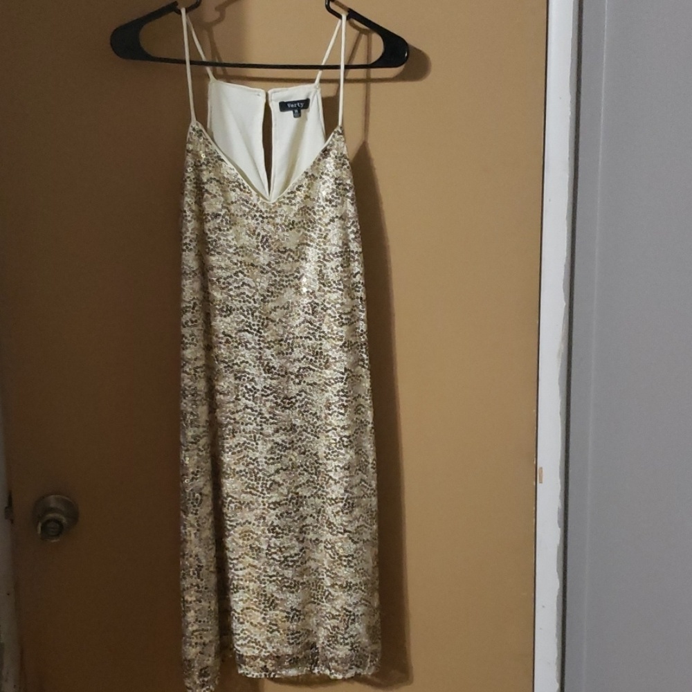 Gold sequin dress